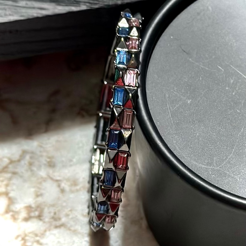Bomb Party Edgy Bracelet Stack – Hematite Plated, Lab-Created Stones - Picture 3 of 4